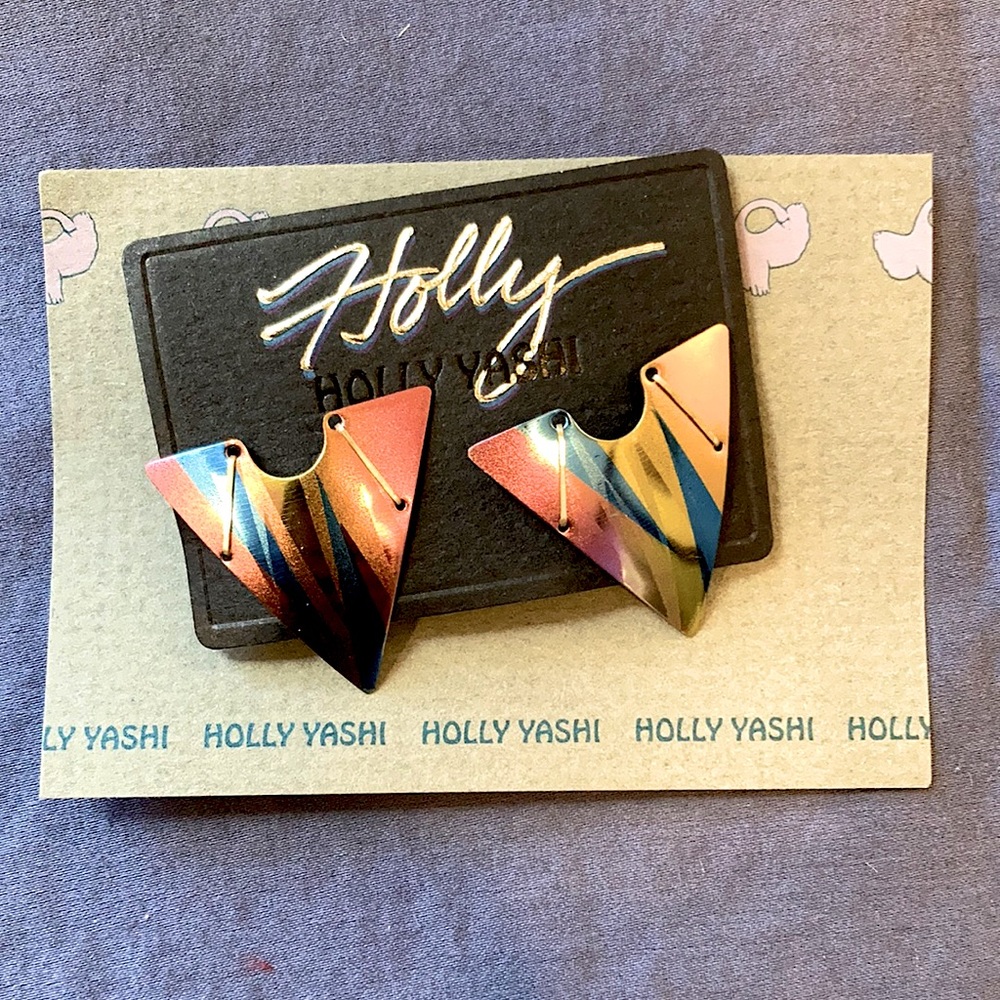 Holly Yashi 80s style triangle earrings